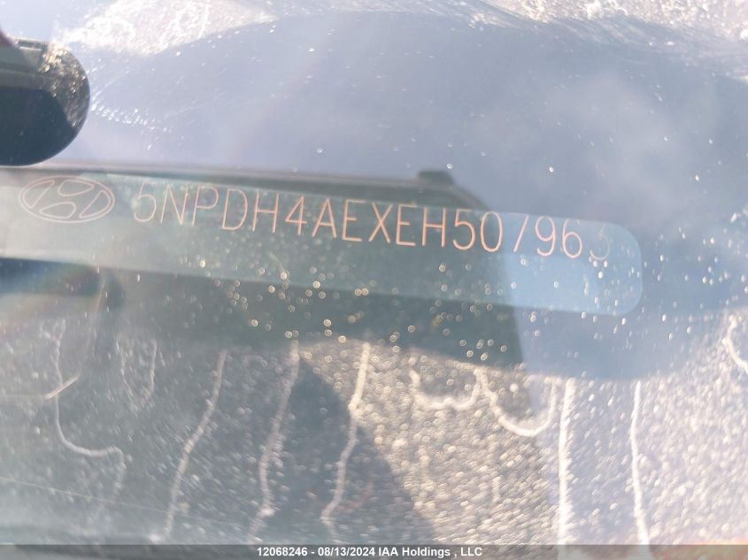 2014 Hyundai Elantra Gl VIN: 5NPDH4AEXEH507963 Lot: 12068246