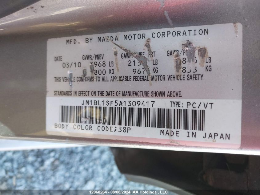 2010 Mazda Mazda3 VIN: JM1BL1SF5A1309417 Lot: 12068264