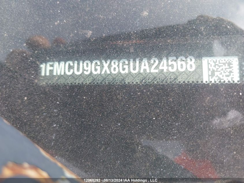 2016 Ford Escape Se VIN: 1FMCU9GX8GUA24568 Lot: 12068292