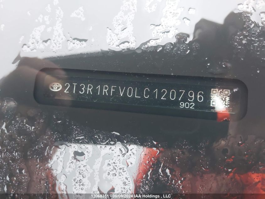 2020 Toyota Rav4 Xle VIN: 2T3R1RFV0LC120796 Lot: 12068351