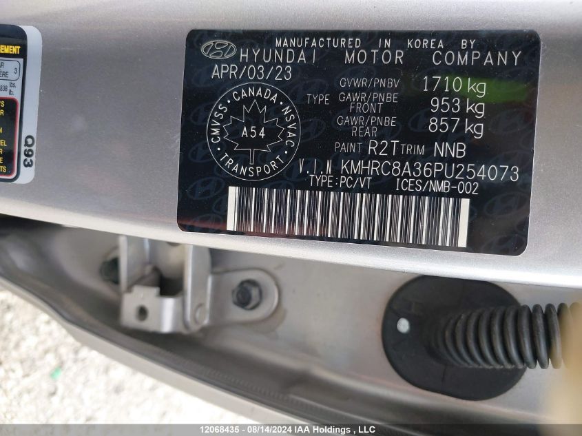 2023 Hyundai Venue Sel/Limited VIN: KMHRC8A36PU254073 Lot: 12068435