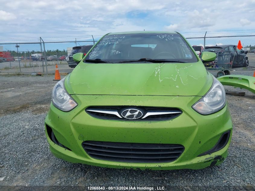 2013 Hyundai Accent Gl VIN: KMHCT5AE1DU138653 Lot: 12068543