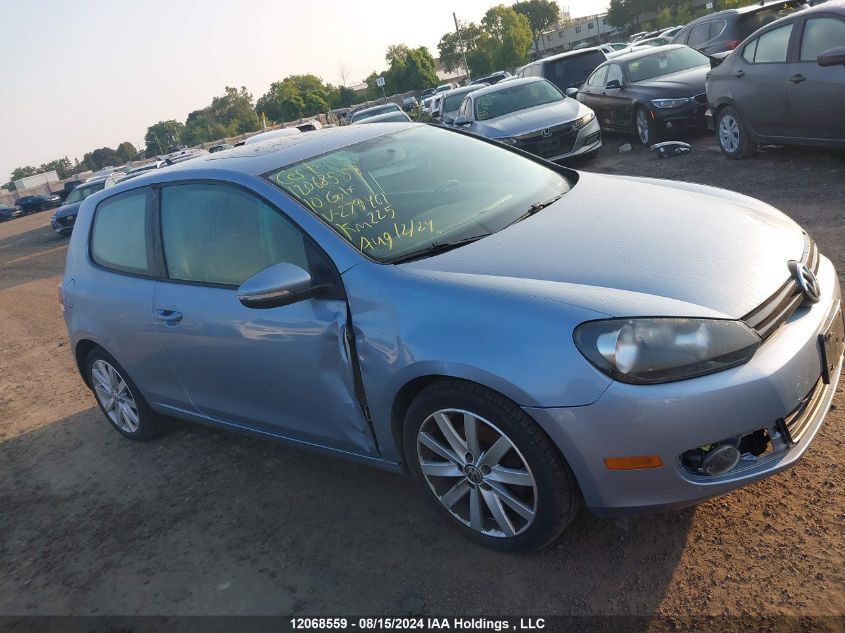 2010 Volkswagen Golf VIN: WVWAA7AJ3AW279461 Lot: 12068559