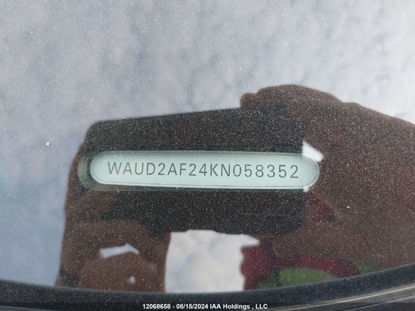 2019 Audi A6 VIN: WAUD2AF24KN058352 Lot: 12068658