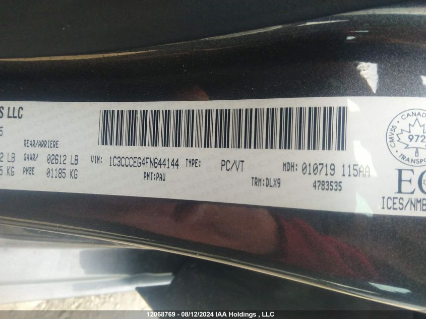 2015 Chrysler 200 C VIN: 1C3CCCEG4FN644144 Lot: 12068769