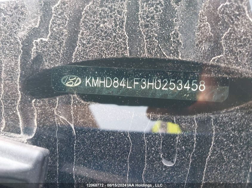 2017 Hyundai Elantra VIN: KMHD84LF3HU253458 Lot: 12068772