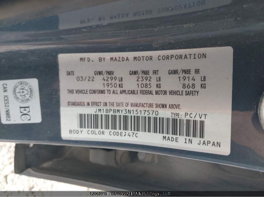 JM1BPBMY3N1517570 2022 Mazda Mazda3 Sport