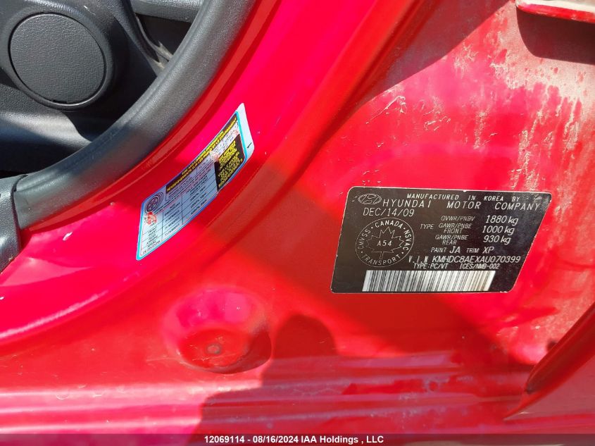 2010 Hyundai Elantra Touring Gls VIN: KMHDC8AEXAU070399 Lot: 12069114