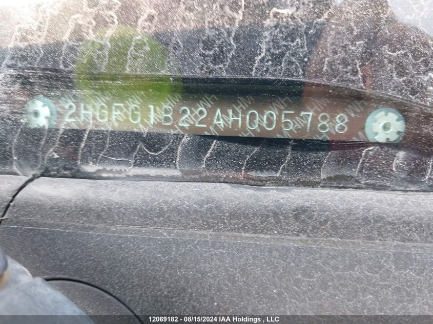 2010 Honda Civic Cpe VIN: 2HGFG1B22AH005788 Lot: 12069182