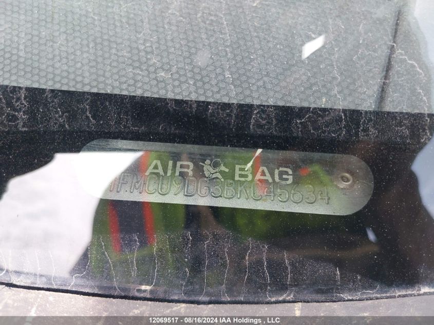 2011 Ford Escape Xlt VIN: 1FMCU9DG3BKC45634 Lot: 12069517