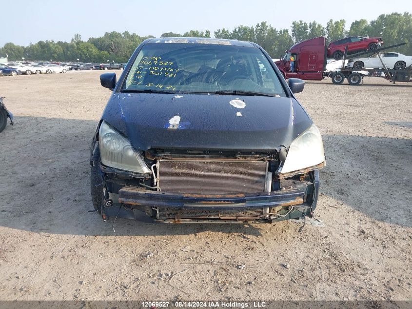 2007 Honda Odyssey VIN: 5FNRL38847B501981 Lot: 12069527