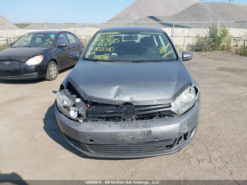 2010 Volkswagen Golf VIN: WVWCA7AJ4AW102040 Lot: 12069615