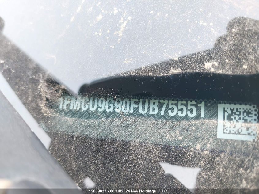 2015 Ford Escape Se VIN: 1FMCU9G90FUB75551 Lot: 12069837