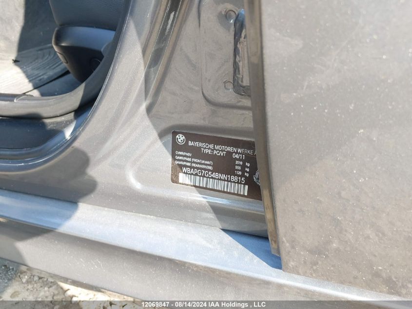 2011 BMW 3 Series VIN: WBAPG7G54BNN18815 Lot: 12069847