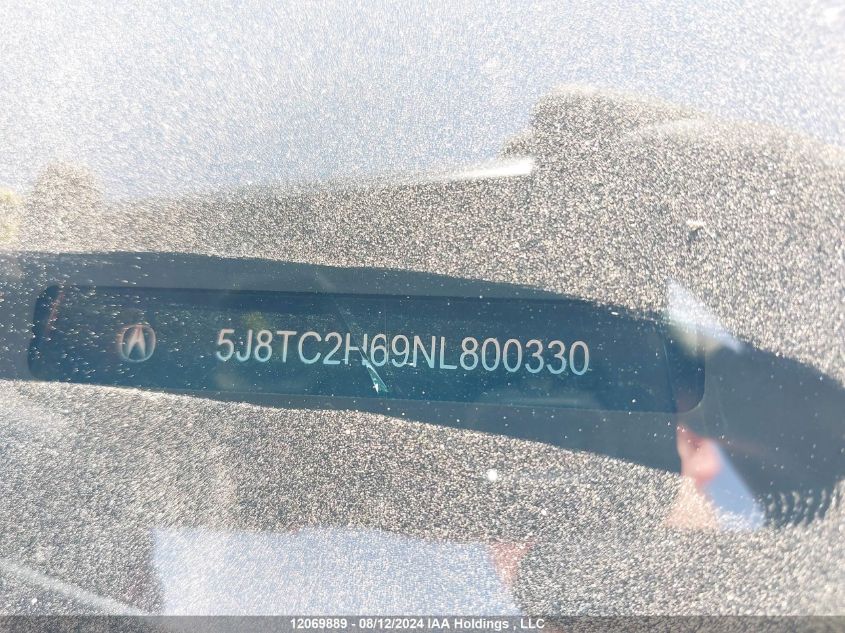 2022 Acura Rdx VIN: 5J8TC2H69NL800330 Lot: 12069889