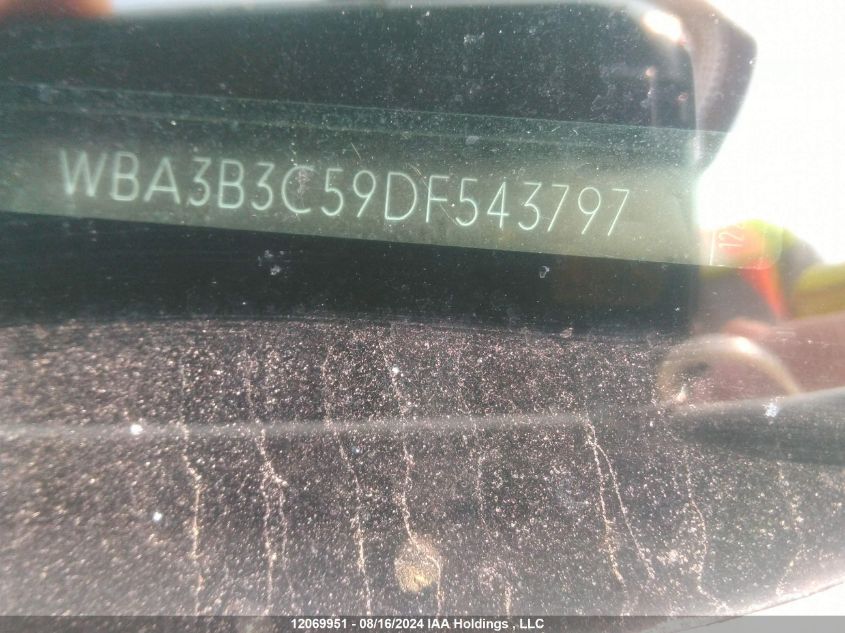 2013 BMW 328 Xi VIN: WBA3B3C59DF543797 Lot: 12069951