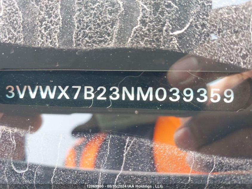 Auction sale of the 2022 VOLKSWAGEN TAOS , vin: 3VVWX7B23NM039359, lot number: 12069980