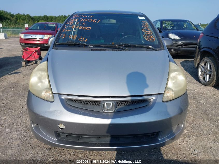 2008 Honda Fit VIN: JHMGD38458S811500 Lot: 12070061