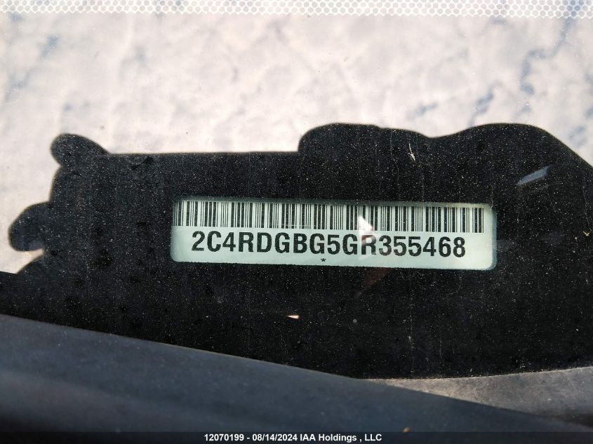 2016 Dodge Grand Caravan Se VIN: 2C4RDGBG5GR355468 Lot: 12070199