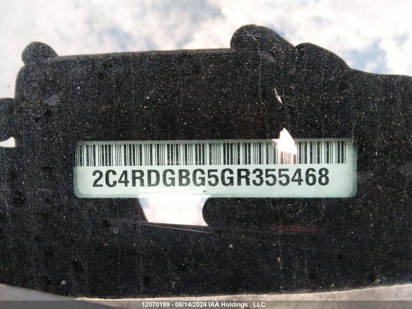 2016 Dodge Grand Caravan Se VIN: 2C4RDGBG5GR355468 Lot: 12070199