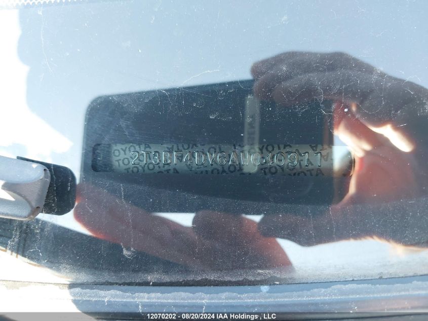 2010 Toyota Rav4 VIN: 2T3BF4DV6AW040911 Lot: 12070202