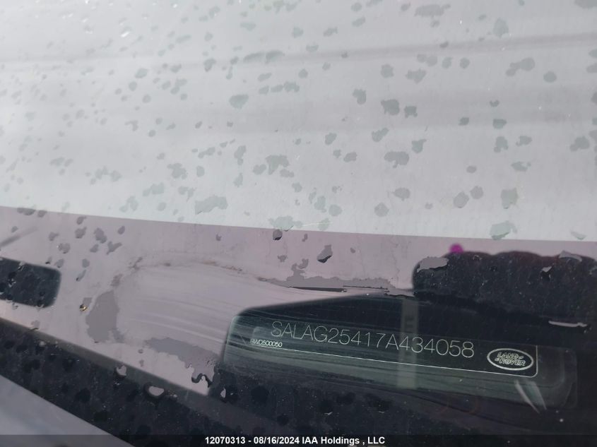 2007 Land Rover Lr3 VIN: SALAG25417A434058 Lot: 12070313