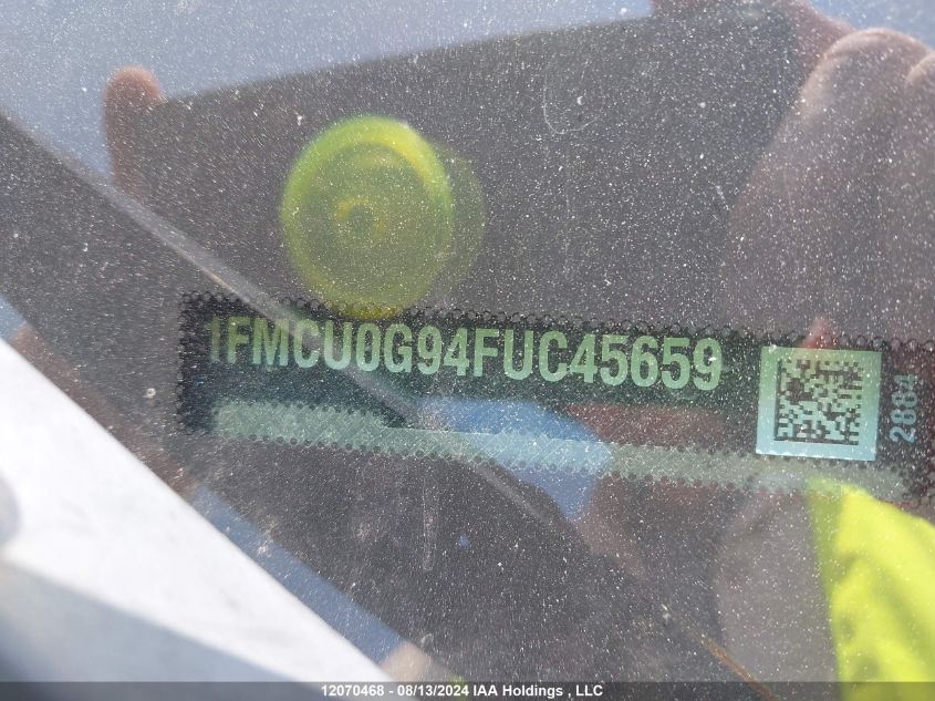 2015 Ford Escape Se VIN: 1FMCU0G94FUC45659 Lot: 12070468
