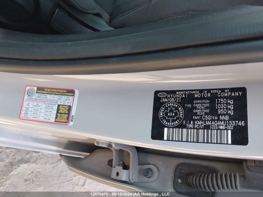 2021 Hyundai Elantra Sel VIN: KMHLM4AG4MU133746 Lot: 12070475