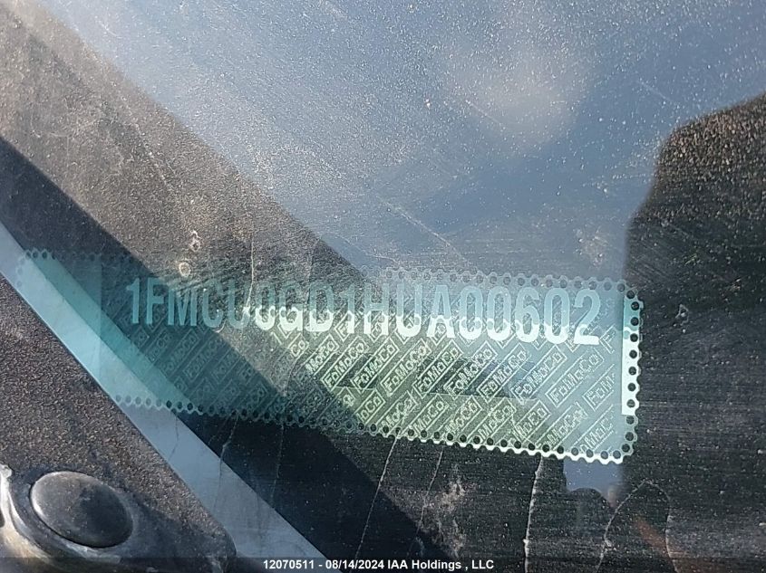 2017 Ford Escape Se VIN: 1FMCU0GD1HUA00602 Lot: 12070511