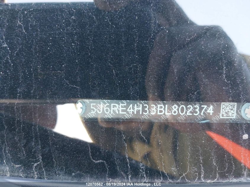 2011 Honda Cr-V VIN: 5J6RE4H33BL802374 Lot: 12070562