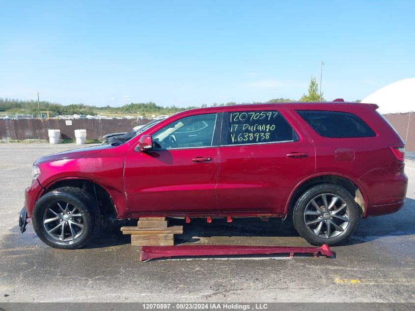 2017 Dodge Durango Gt VIN: 1C4RDJDG1HC638938 Lot: 12070597