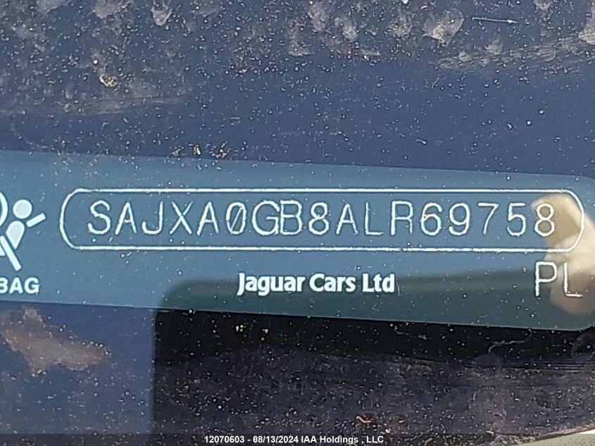 2010 Jaguar Xf VIN: SAJXA0GB8ALR69758 Lot: 12070603