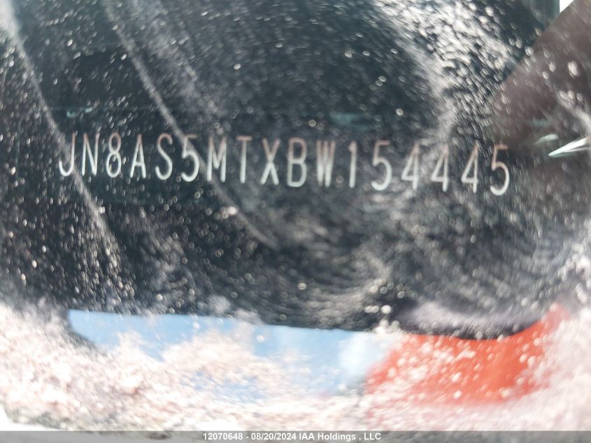 2011 Nissan Rogue Sv VIN: JN8AS5MTXBW154445 Lot: 12070648