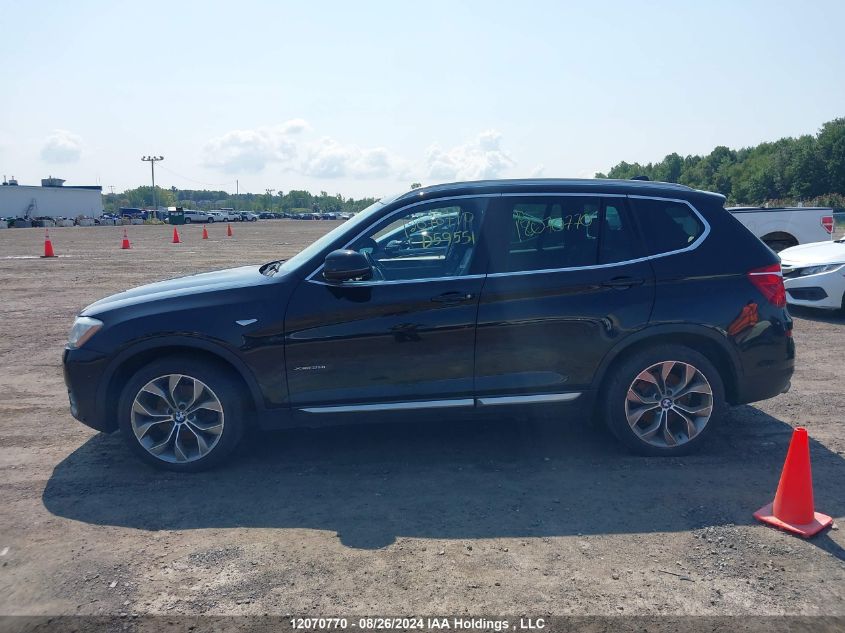 2015 BMW X3 2.8I VIN: 5UXWX9C55F0D59551 Lot: 12070770