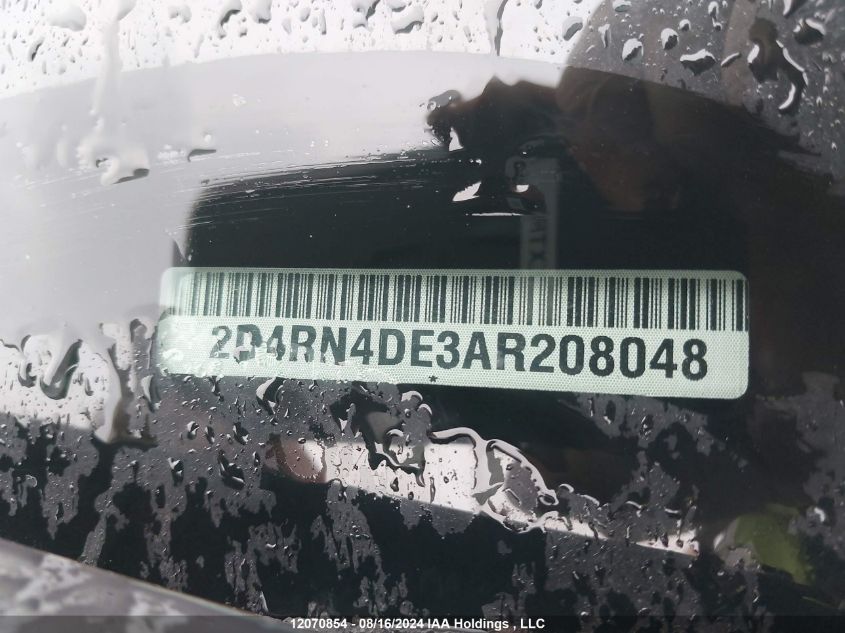 2010 Dodge Grand Caravan Se VIN: 2D4RN4DE3AR208048 Lot: 12070854