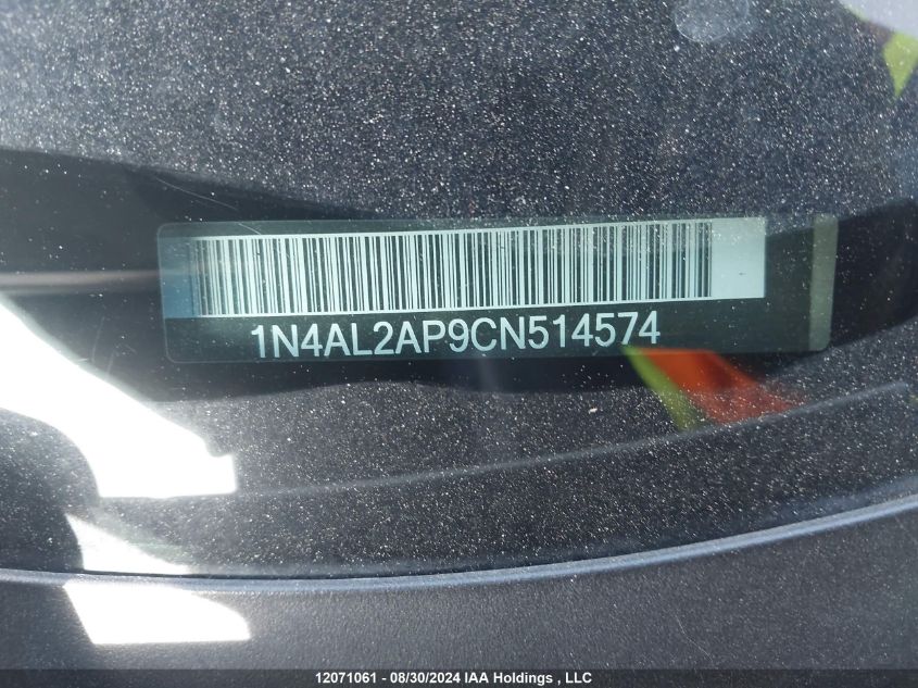 2012 Nissan Altima VIN: 1N4AL2AP9CN514574 Lot: 12071061