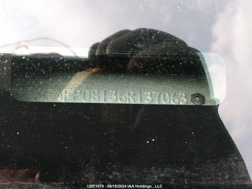 2006 Ford Fusion Sel VIN: 3FAFP08136R137063 Lot: 12071078