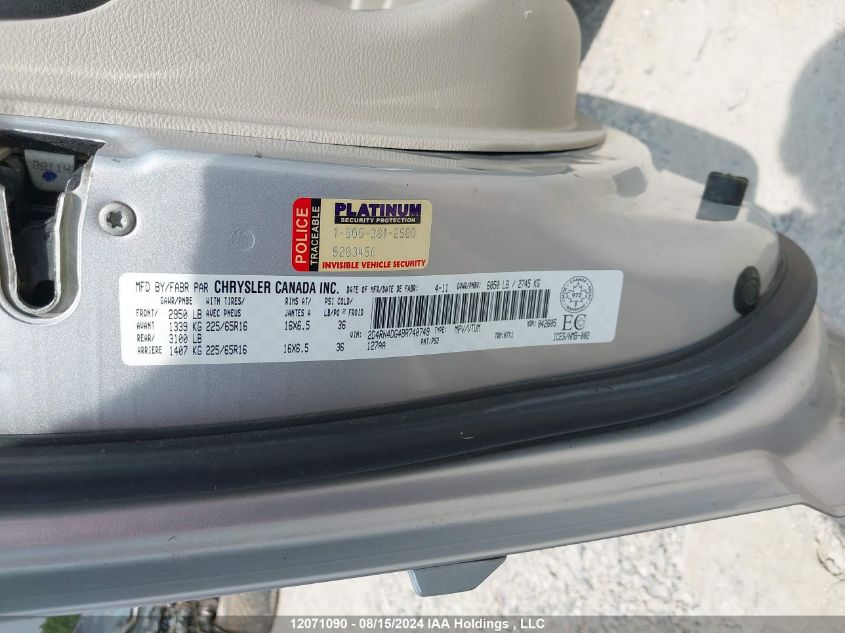 2011 Dodge Grand Caravan Se/Sxt VIN: 2D4RN4DG4BR740749 Lot: 12071090