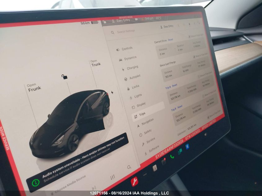 2022 Tesla Model 3 VIN: 5YJ3E1EA6NF332829 Lot: 12071156