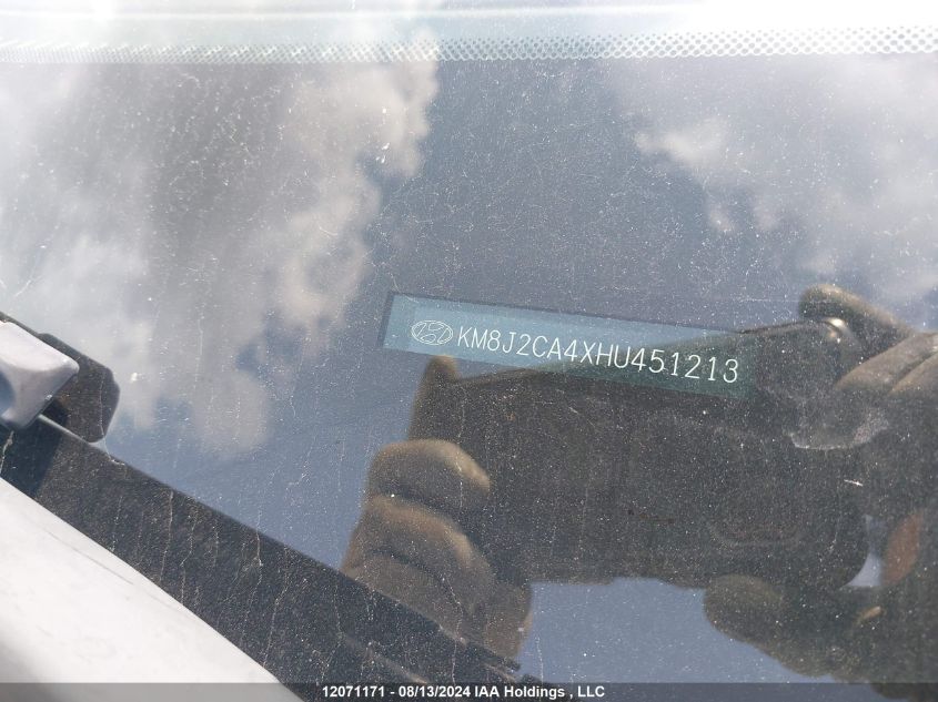 2017 Hyundai Tucson VIN: KM8J2CA4XHU451213 Lot: 12071171