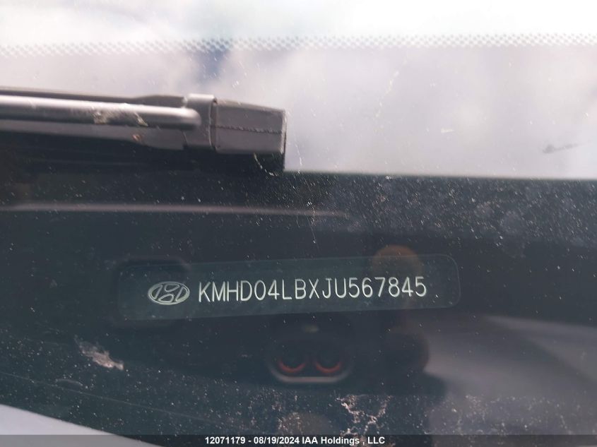 2018 Hyundai Elantra Sport VIN: KMHD04LBXJU567845 Lot: 12071179