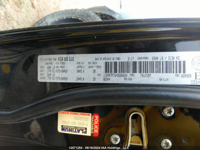 2017 Ram 1500 Sport VIN: 1C6RR7MT6HS680620 Lot: 12071254