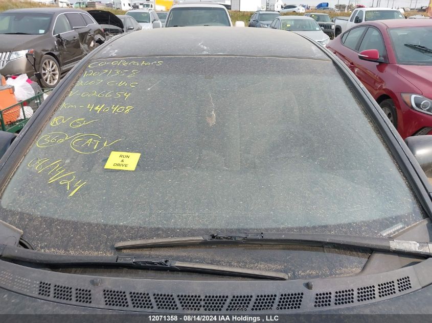 2007 Honda Civic Sdn VIN: 2HGFA16507H026654 Lot: 12071358