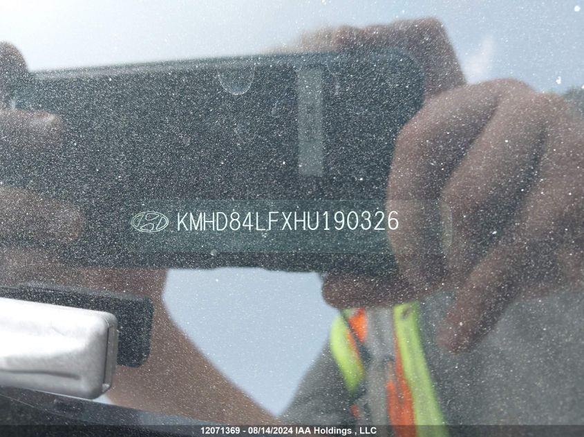 2017 Hyundai Elantra VIN: KMHD84LFXHU190326 Lot: 12071369