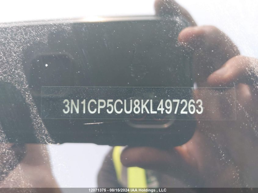 2019 Nissan Kicks VIN: 3N1CP5CU8KL497263 Lot: 12071375