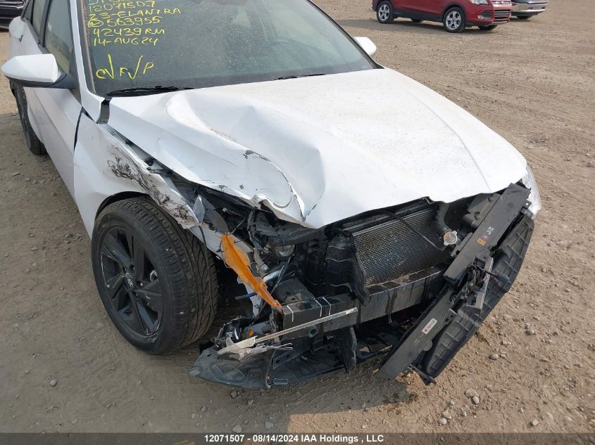 2023 Hyundai Elantra Sel VIN: KMHLM4AG9PU563955 Lot: 12071507