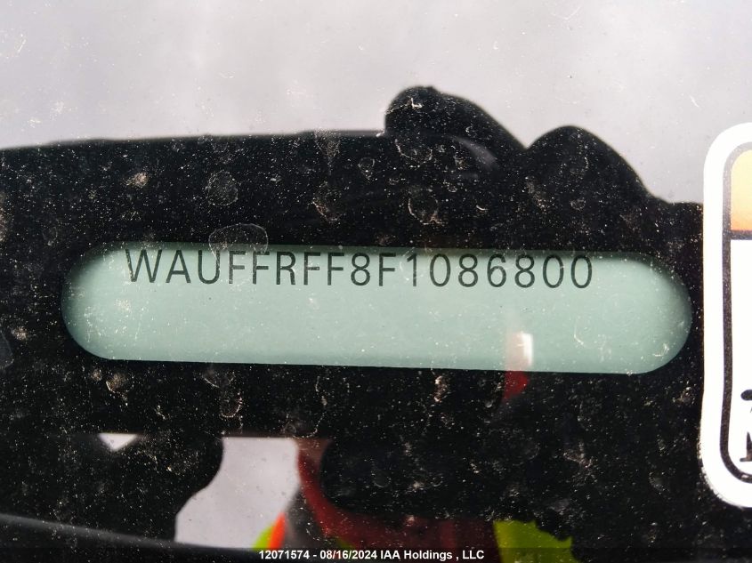2015 Audi S3/A3 VIN: WAUFFRFF8F1086800 Lot: 12071574