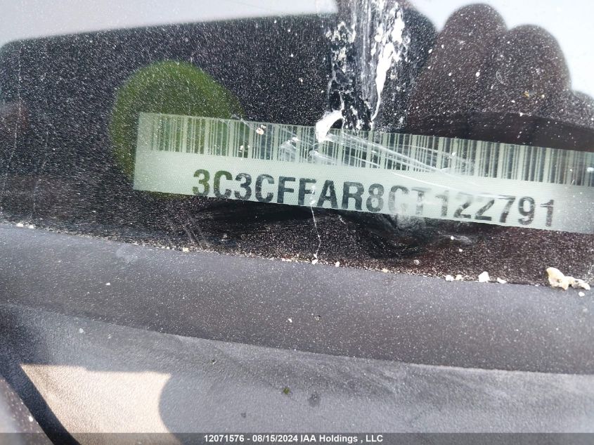 2012 Fiat 500 Pop VIN: 3C3CFFAR8CT122791 Lot: 12071576