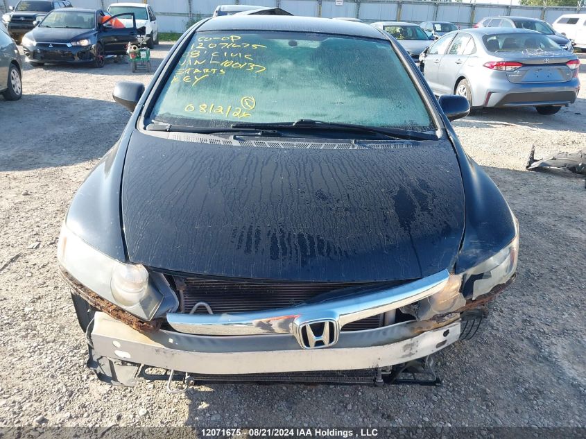 2008 Honda Civic Sdn VIN: 2HGFA16598H100137 Lot: 12071675