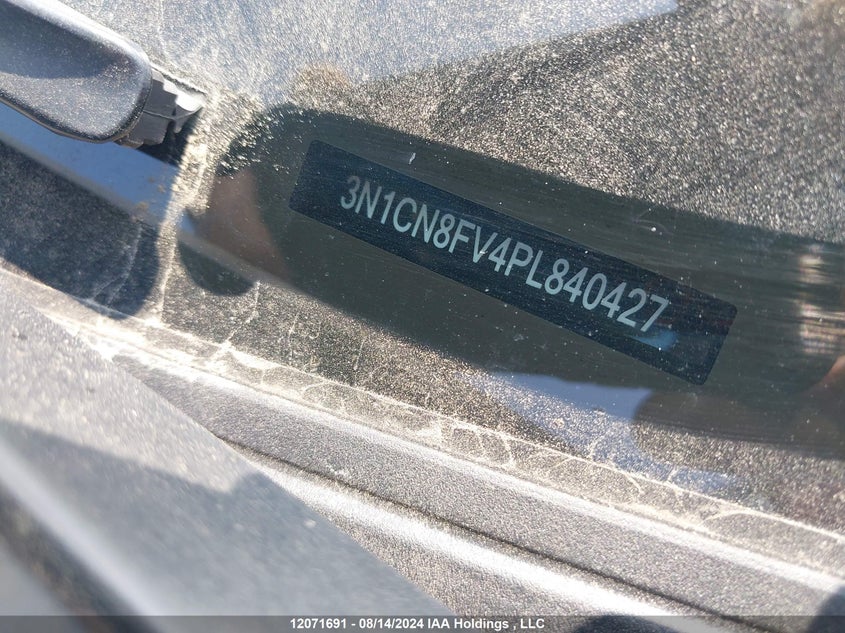 2023 Nissan Versa Sr VIN: 3N1CN8FV4PL840427 Lot: 12071691